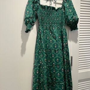 Hill House Nesli Nap Dress Green Trellis M